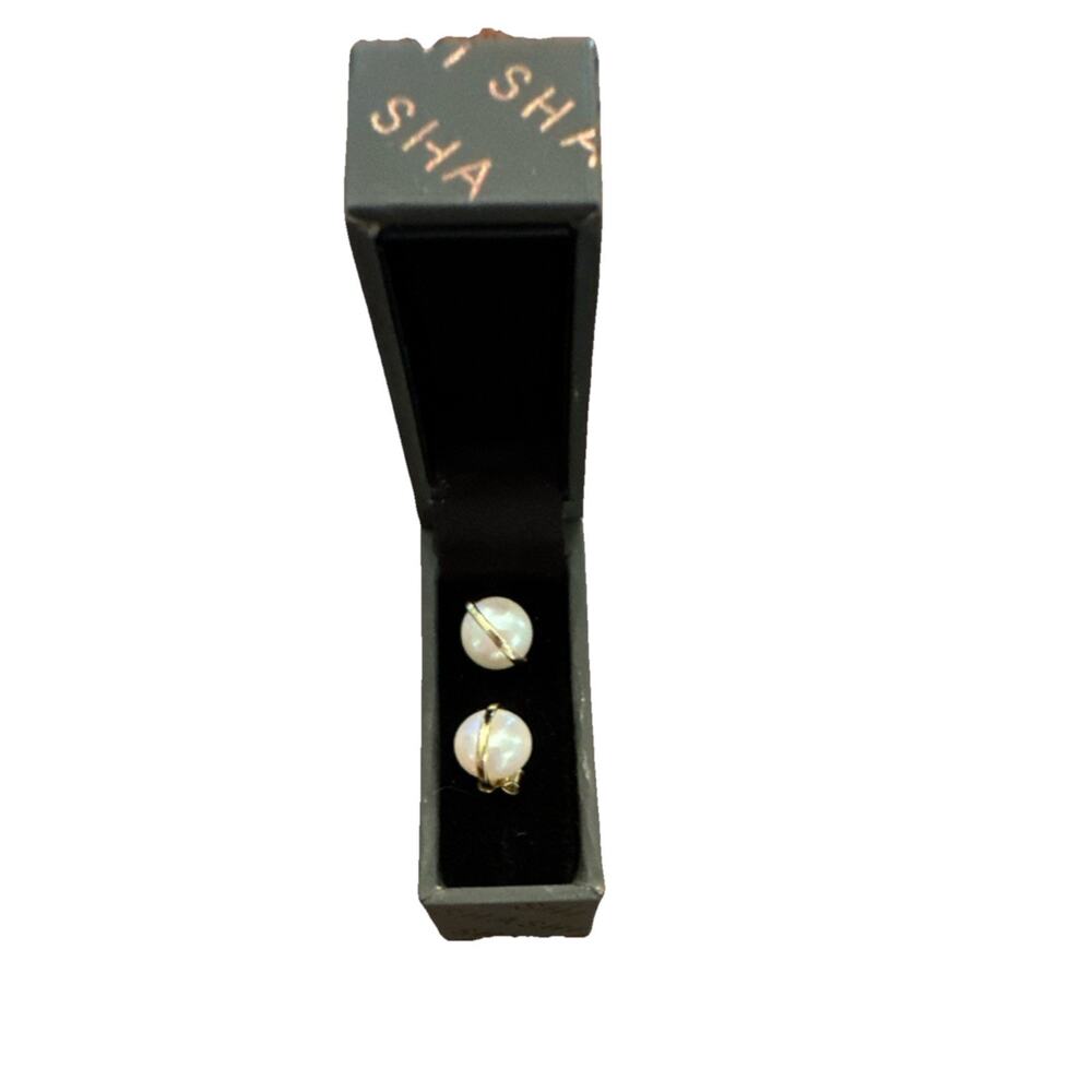 Shashi White Round Pearl Earrings
